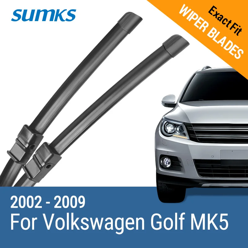 

SUMKS Wiper Blades for Volkswagen Golf Mk5 Fit Side Pin / Push Button Arms 2002 2003 2004 2005 2006 2007 2008 2009