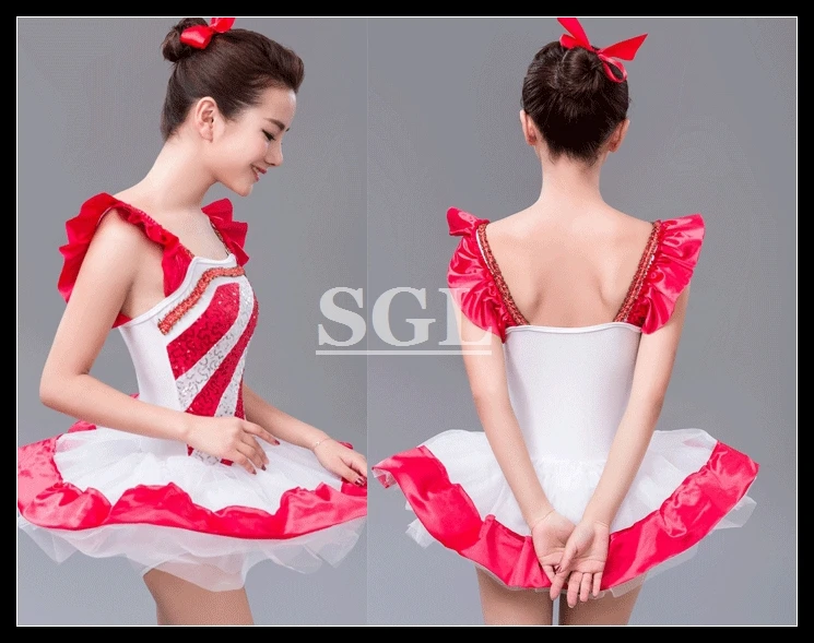 

Free Shipping Red Color Sequin Ballet Tutus Professional Tutu Costumes Child Kids Girls Size 80cm-150cm Fairy Dress CB008