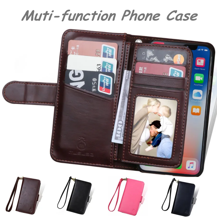Musubo Mutifunction кошелек чехол для iPhone 6 7 8 Plus роскошный подставка из натуральной кожи X