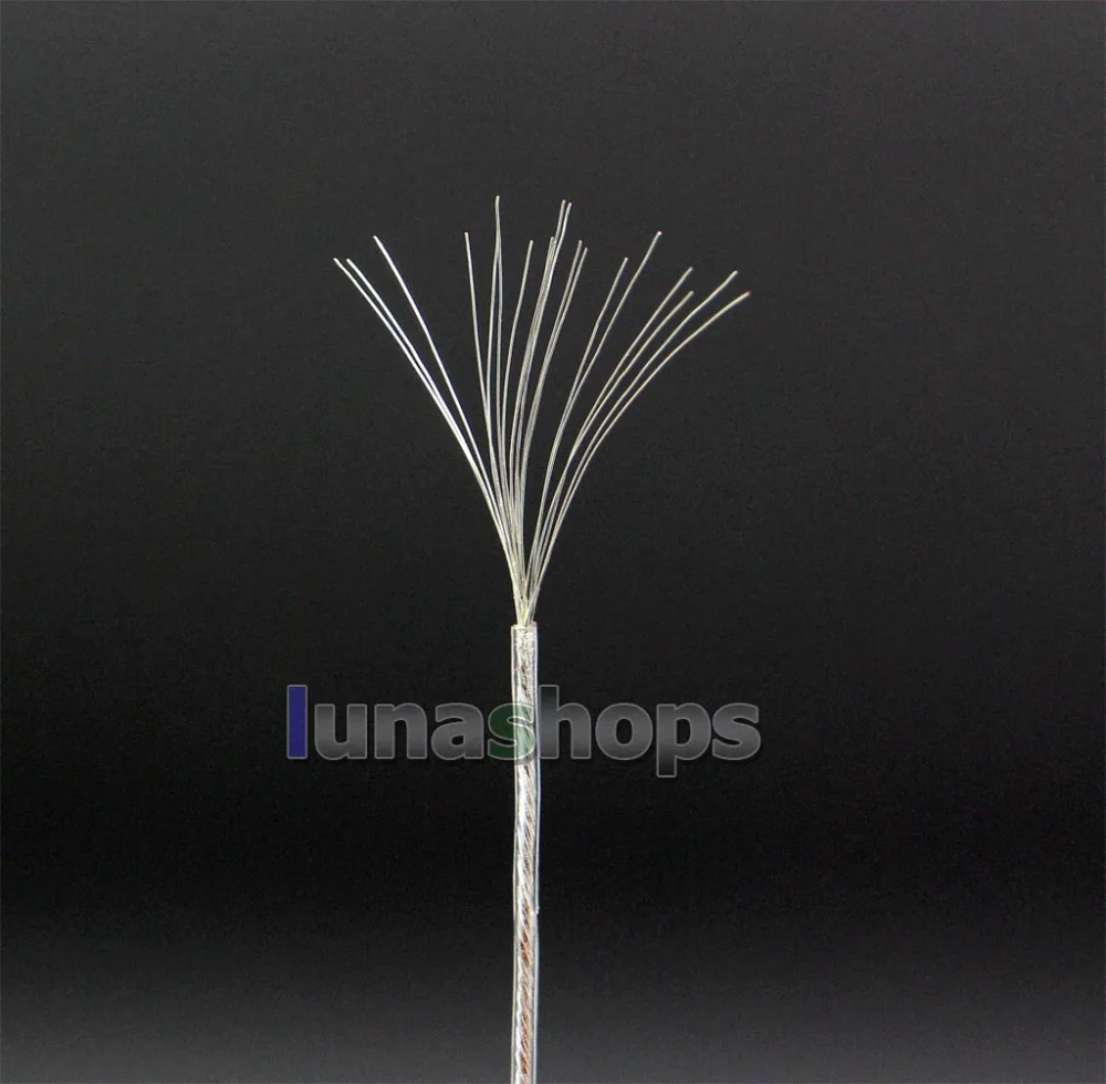 LN005621 Экстремальный мягкий посеребренный OCC сигнальный PU(не Tefl) кабель для наушников 19*0,08 диаметр: 0,9 мм