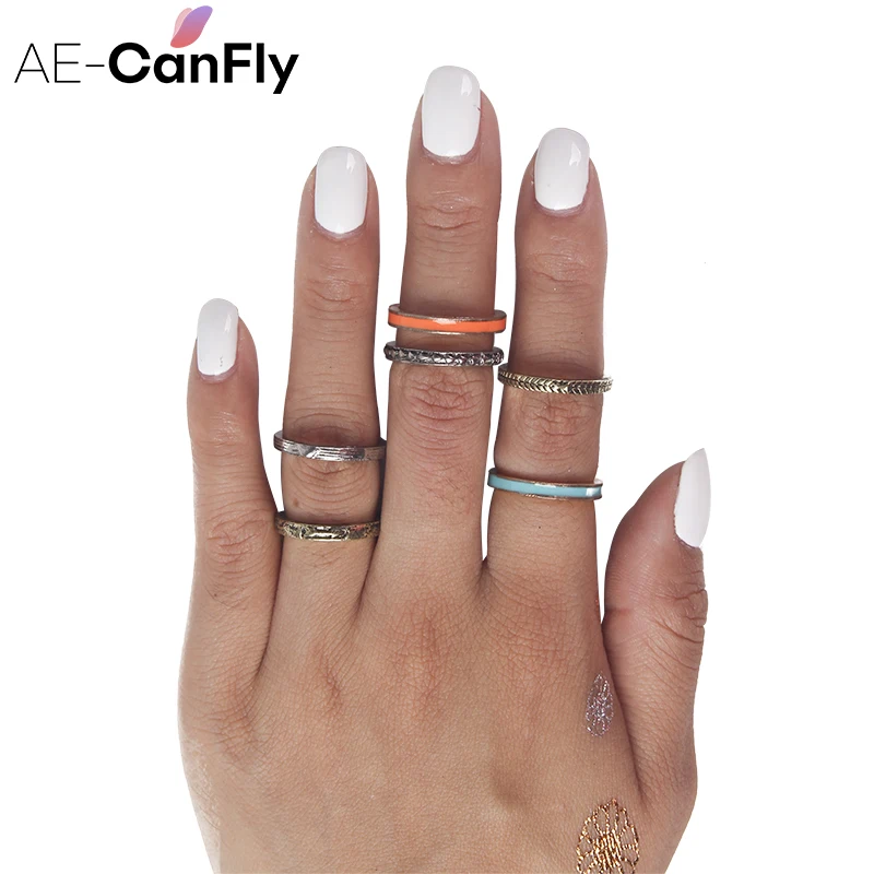 AE CANFLY новые богемные кольца на палец набор модных аксессуаров кольцо в стиле панк