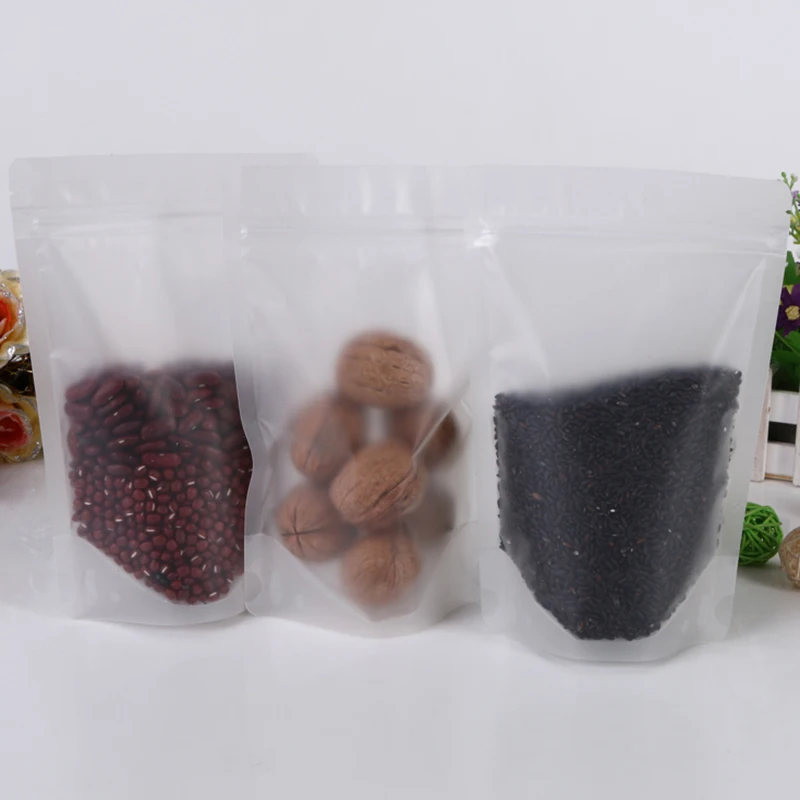 Матовая прозрачная пластиковая сумка 13*20 + 4 см с застежкой молнией|storage bag|zipper storage