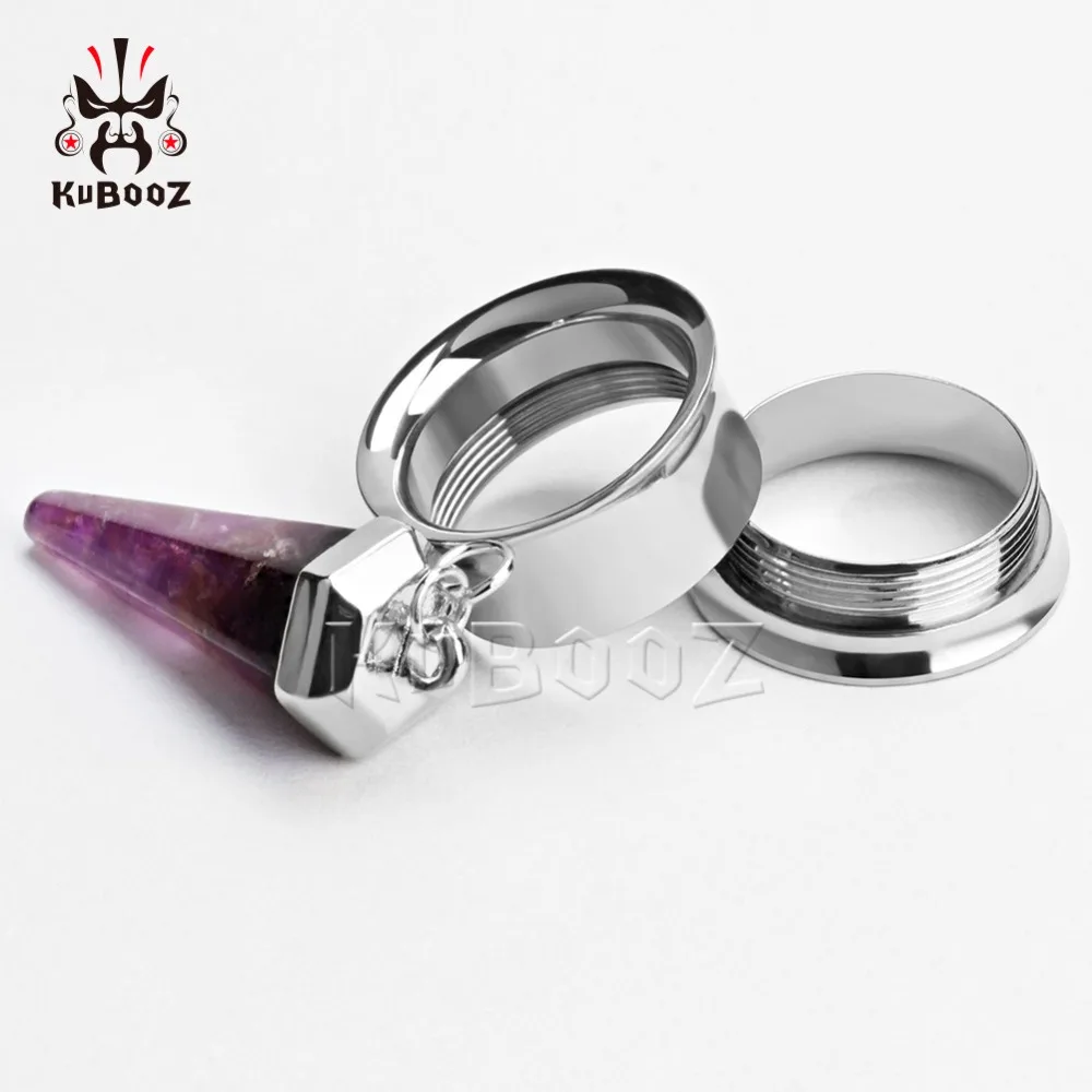 Kubooz Пирсинг из нержавеющей стали, серьги, пирсинг, ювелирные изделия для тела, Висячие камни, тоннели для уха, двойные расклешенные пробки, расширитель