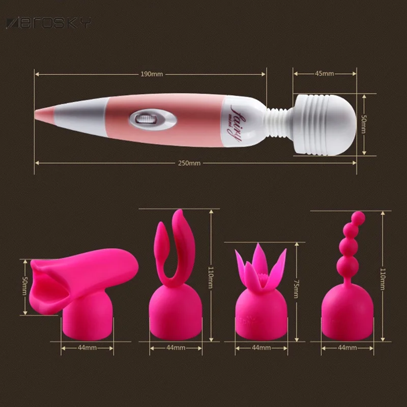 Zerosky Silicone Vibrator Magic Wand Attachment Head Covers AV Accessories G Spot Vibrators Massager Cap Sex Toys |