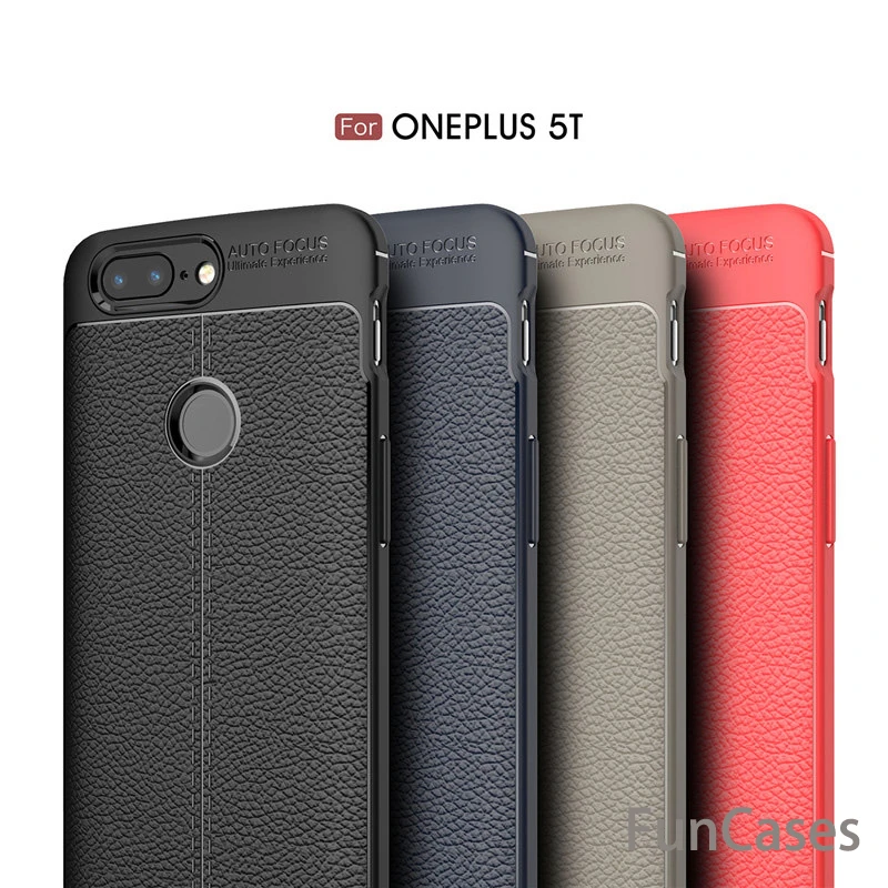 Для Oneplus 5T чехол из зернистой кожи с текстурой и защитой от отпечатков пальцев