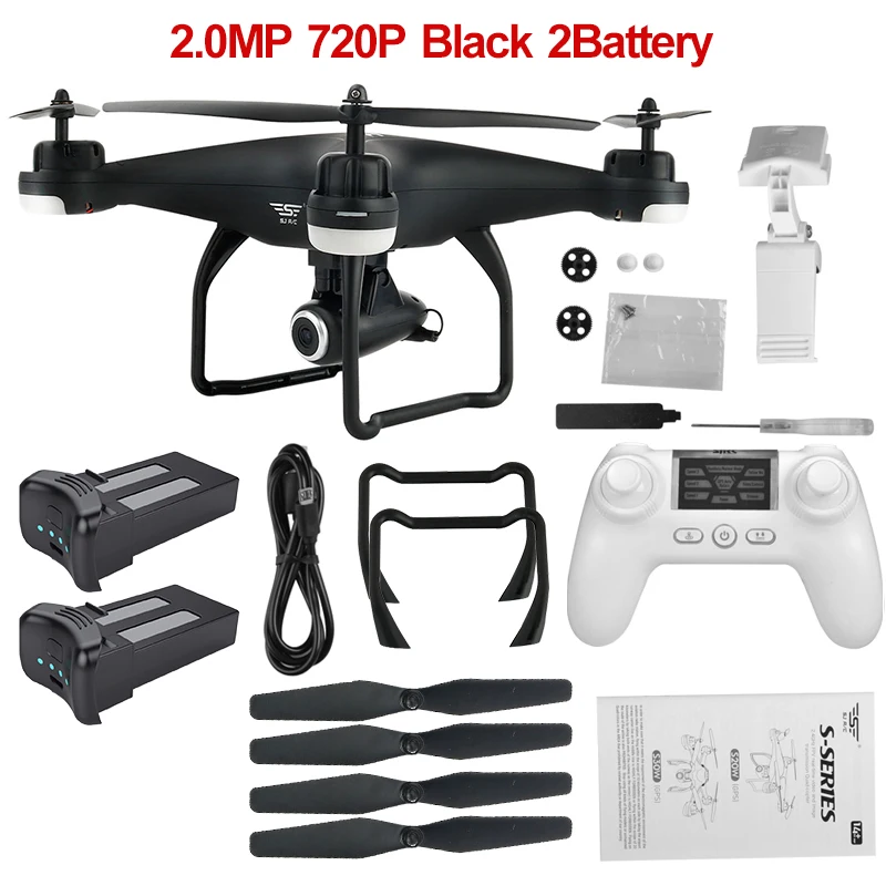 720P Black 2Battery S-SERIES S20W двойной gps динамический следить Wi-Fi FPV с 1080 P/720 P широкоугольная камера мульти батареи RC Дрон Квадрокоптер VS X21 - Цвет: 720P Black 2Battery