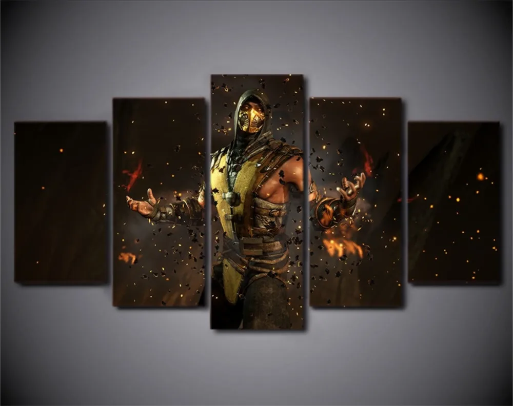 Mortal Kombat 5P картины печать на холсте HD Абстрактная Картина офисная настенная