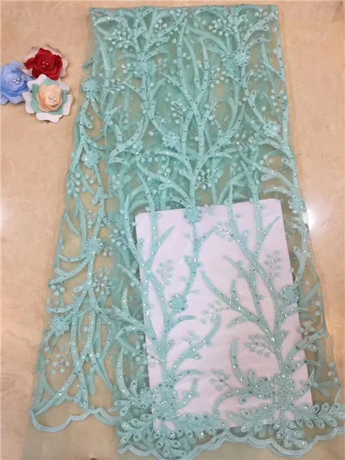 Nigerian Tulle Lace Sequin Fabric Gray High Quality African New Guipure X3 | Дом и сад