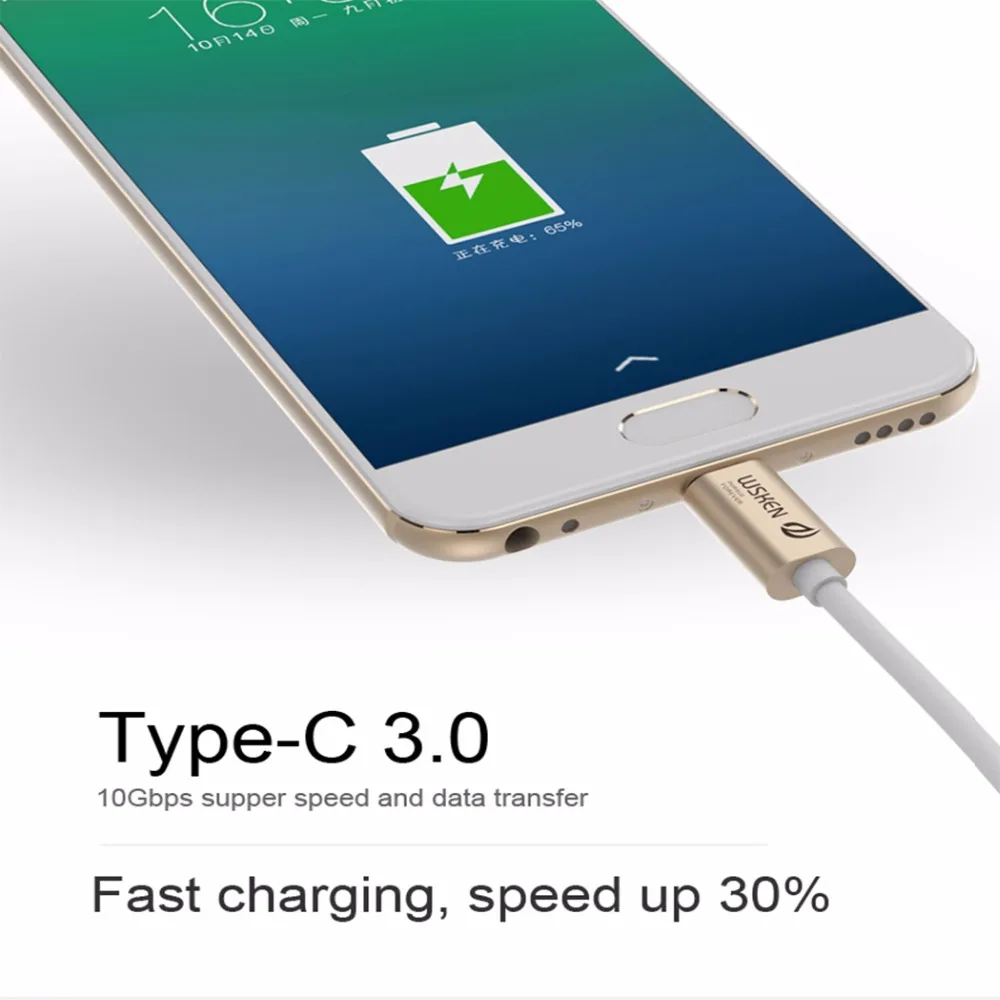 USB кабель WSKEN металлический Type C 3 0 для передачи данных высокоскоростной зарядный