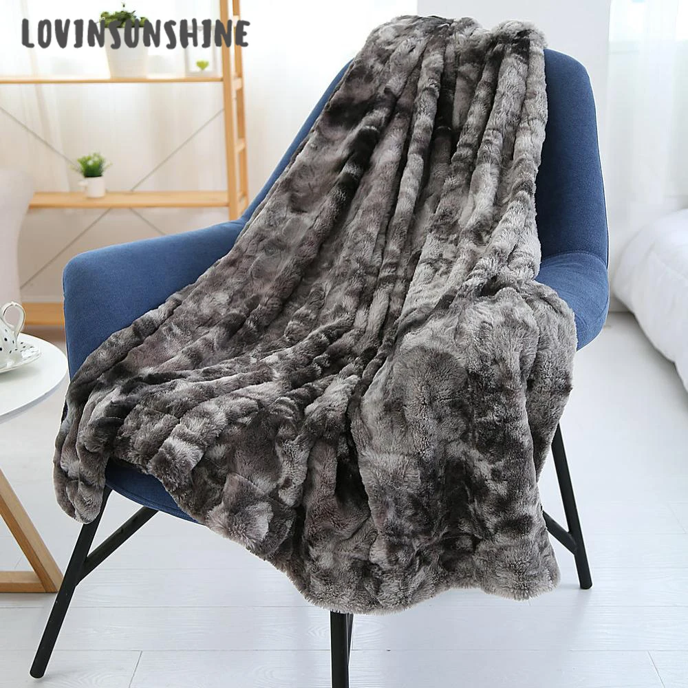LOVINSUNSHINE мягкое однотонное меховое одеяло на диване покрывало диван кровать