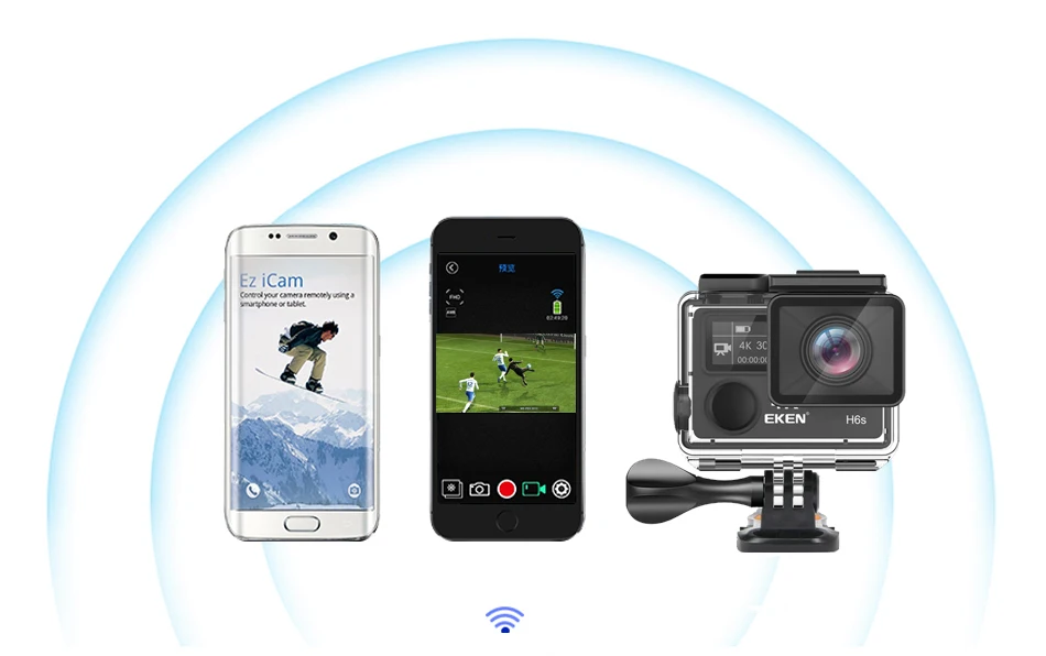 Eken H6s 4K+ Utral HD 14MP с дистанционным управлением EIS спортивная видеокамера Ambarella A12 Чип Wifi 30 м Водонепроницаемая экшн-камера Panasonic с датчиком
