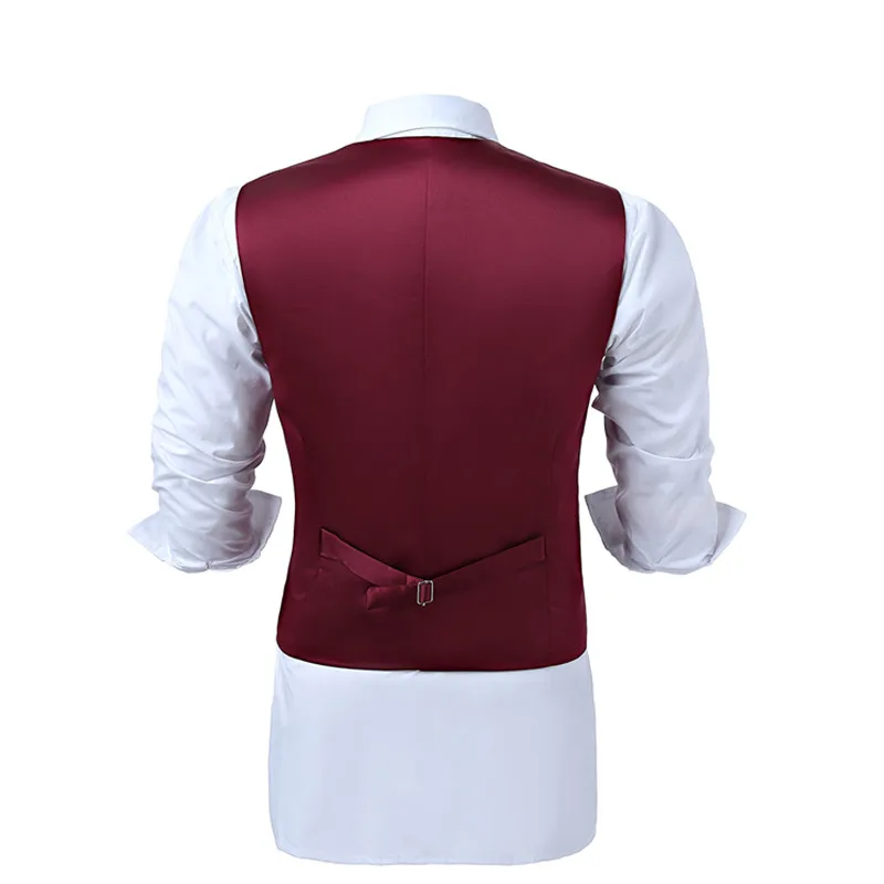 Красный шерстяной смешанный твидовый жилет в елочку тонкий мужской костюм на