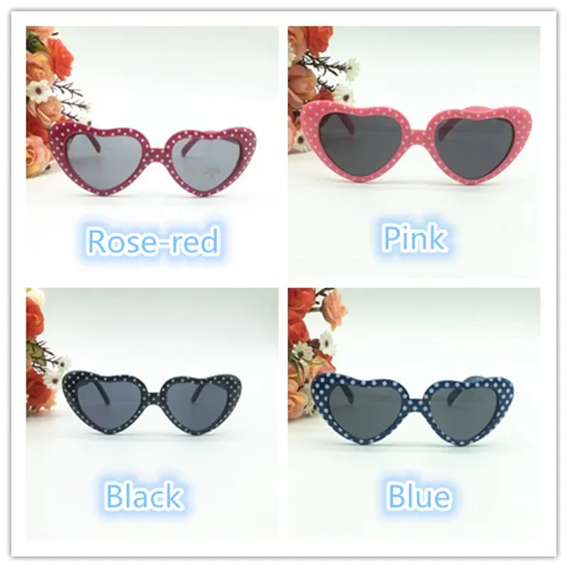 

24 Pairs High Quality Fashion Kindergarten Children Party Favors Heart Shaped Ladybug Spot UV Protected Sunglasses for Kids