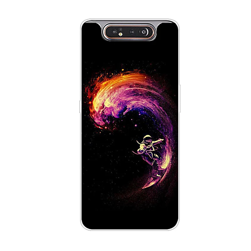 Серый Чехол для телефона для samsung Galaxy A80, силиконовый чехол с цветком, мягкий ТПУ чехол для samsung A80 A 80, чехол, Модный чехол - Цвет: Серый