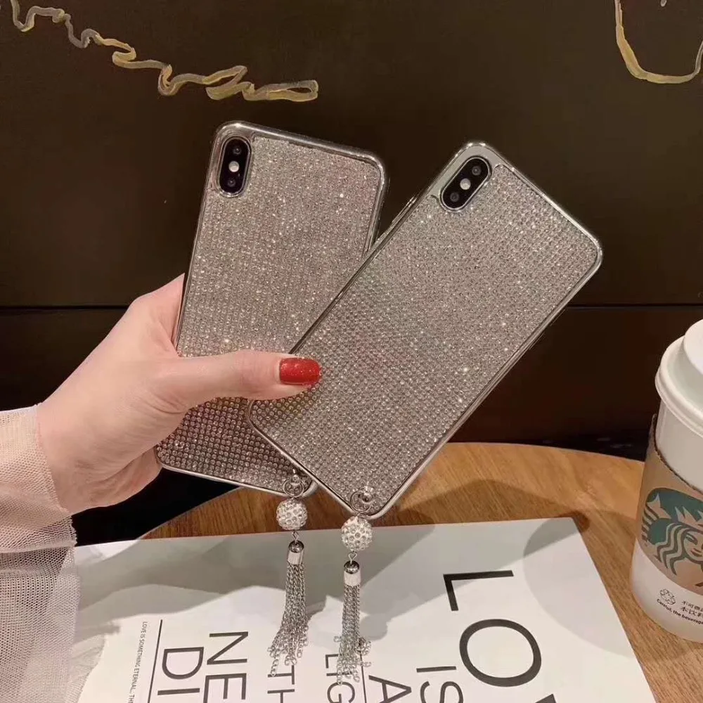 Роскошный блестящий чехол LaMaDiaa с кисточкой и блестками для iPhone 11 Pro MAX 7 8 6s 6 plus X XR XS