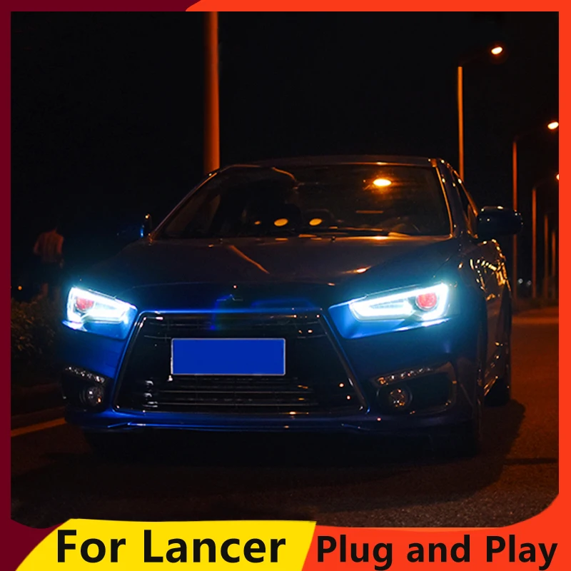 KOWELL автомобильный Стайлинг Головной фонарь для LANCER фары светодиодный ангельские