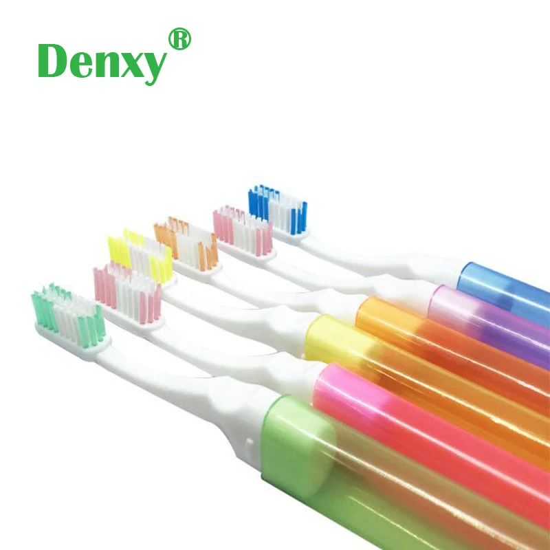 Mixed Colors Denxy 6 шт., Ортодонтические зубные щетки для взрослых, v-образная отделка, Мягкая зубная щетка для чистки зубов, зубные брекеты, дорожная зубная щетка - Цвет: Mixed Colors