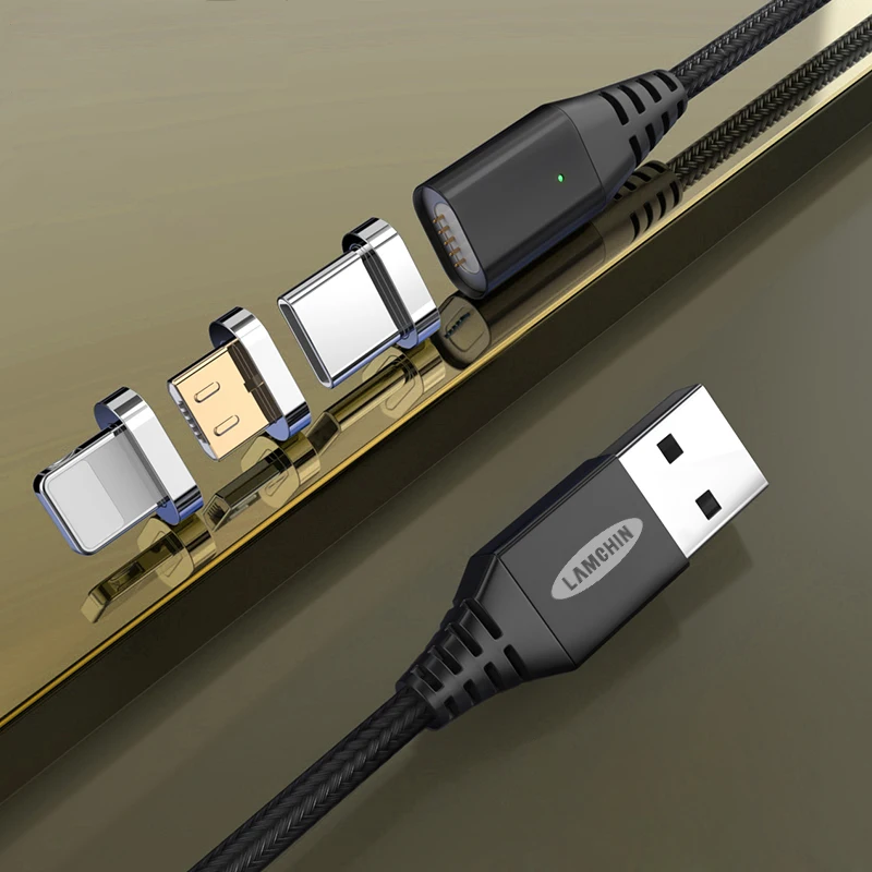 1 м Магнитный зарядный кабель Micro USB для iPhone Xs Max 8 7 6 Тип C зарядное устройство и