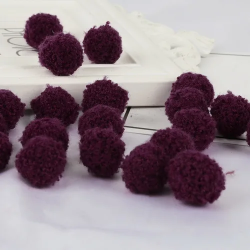 Dark Purple Высокое качество, 50 шт./лот, разные цвета, 15 мм, мягкие помпоны, пушистые плюшевые поделки, сделай сам, помпоны, шар, меховой шар, домашний декор, швейные принадлежности - Цвет: Dark Purple