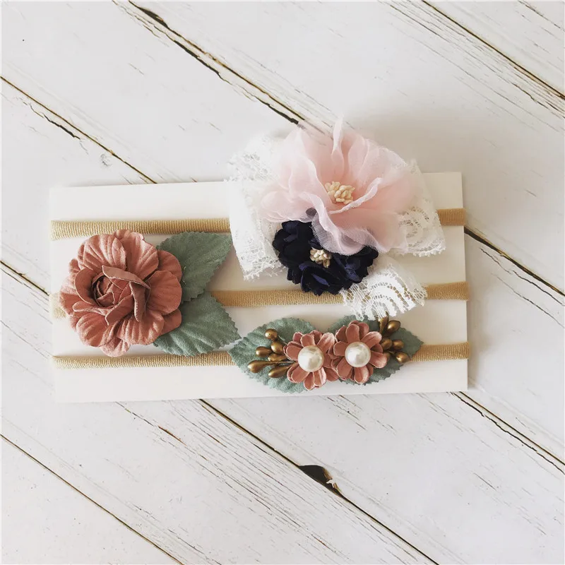 3 шт. обтягивающие эластичные цветочные повязки для волос | Мать и ребенок