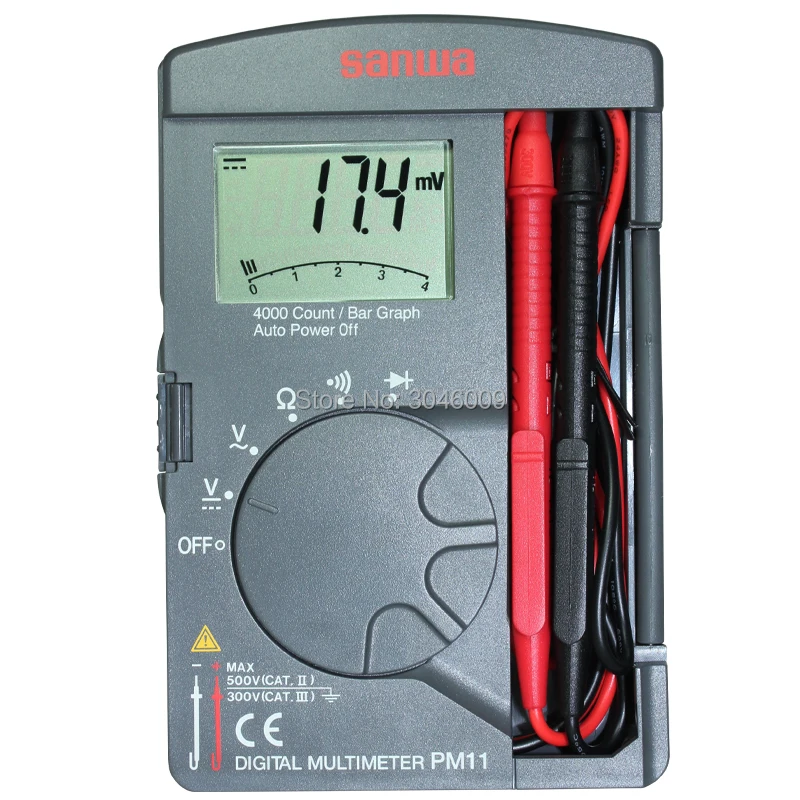Sanwa PM11 Цифровые мультиметры/карманный тип, компактный измеритель мультиметр сопротивление/вкл/выкл/частота/диод тест