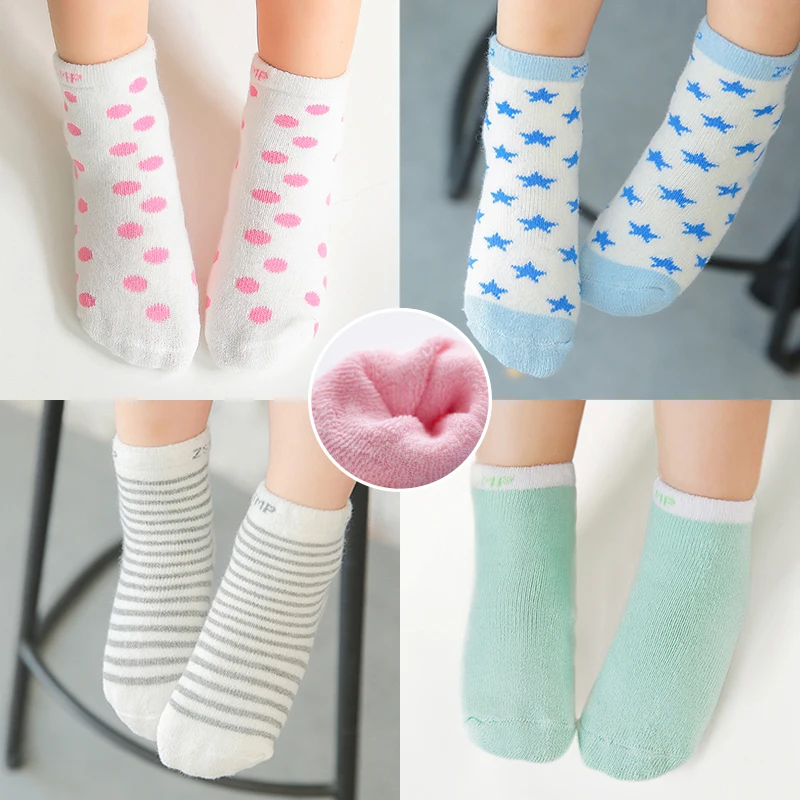 5 пар/партия носков для детей и малышей одежда плотные зимние носки-аксессуары