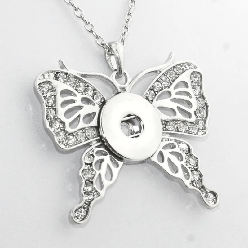 Женская подвеска-бабочка с кристаллами ювелирное изделие кнопками-застежками
