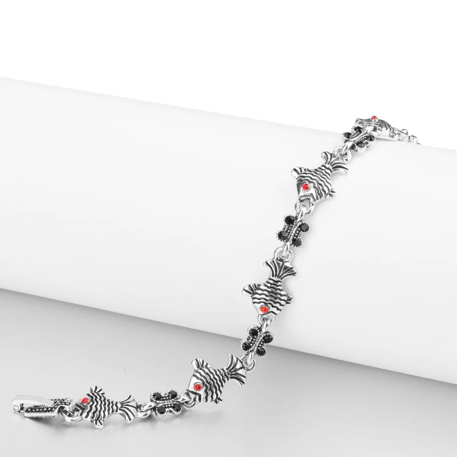Женские браслеты Kinel богемные серебряного цвета с подвесками в виде рыбы Модные