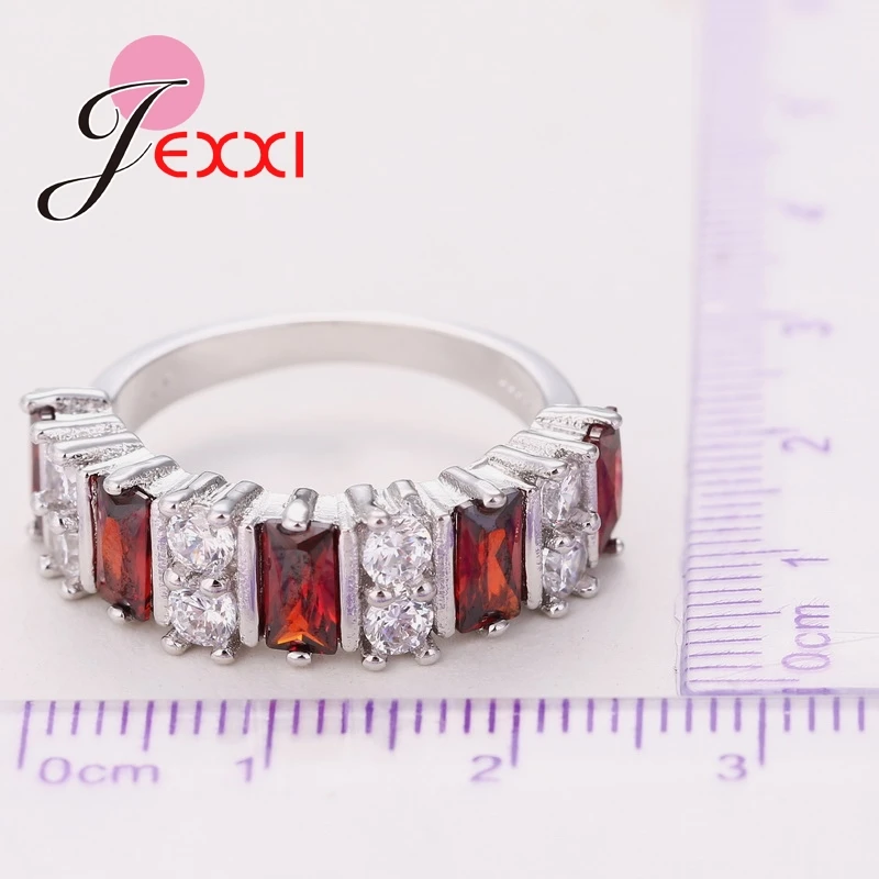 Женское кольцо из серебра 925 пробы с красным фианитом|ring sleeve|silver spinner rings menring silver