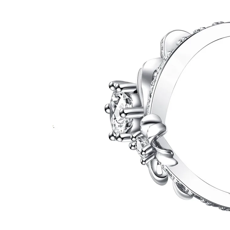 Подлинное высококачественное роскошное кольцо с бантом имитирующее Moissanite
