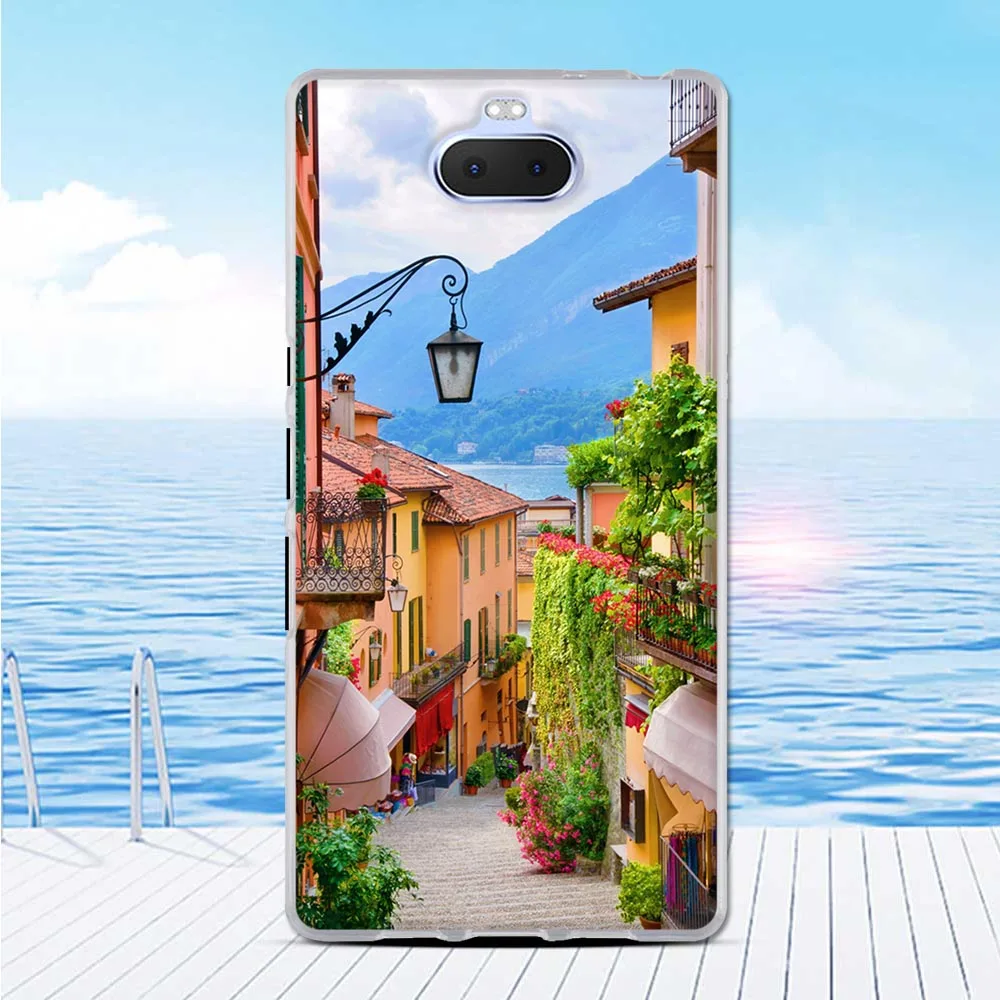 Мягкий силиконовый чехол для Sony Xperia 10 Plus защитный TPU с 3D принтом чехол-бампер