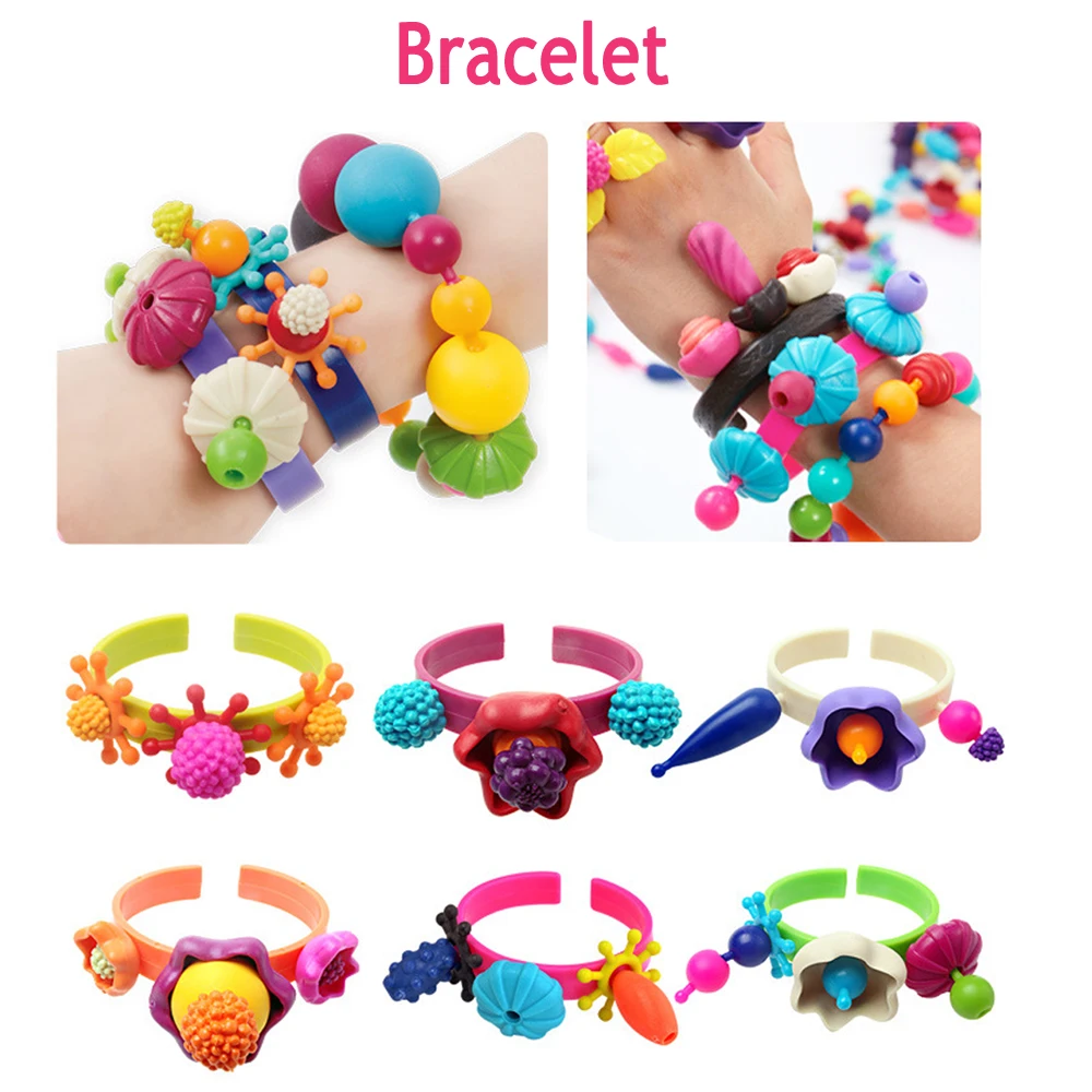 DIY Пластиковые Поп бусины для девочек Обучающие игрушки ручной работы собранные