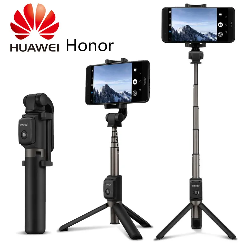 huawei honor black HUAWEI Honor Bluetooth дорожный штатив(беспроводной) селфи палка штатив комбинированный на 360 градусов свободное вращение легкий и портативный - Цвет: huawei honor black
