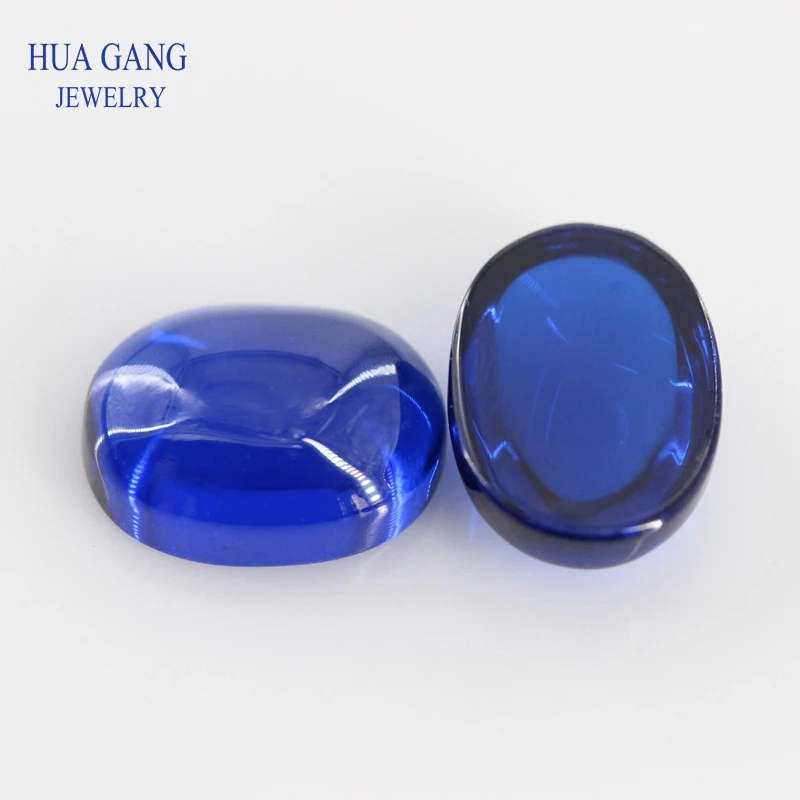 113 # голубой овальной формы кабошон с плоским дном блестящий синтетический
