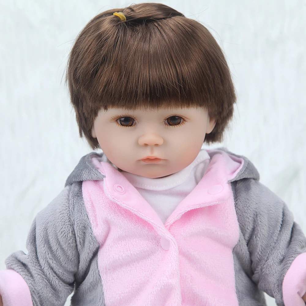 17 дюймовый винил Adola Bebe куклы rebirth Моделирование baby doll маленькая серого цвета с