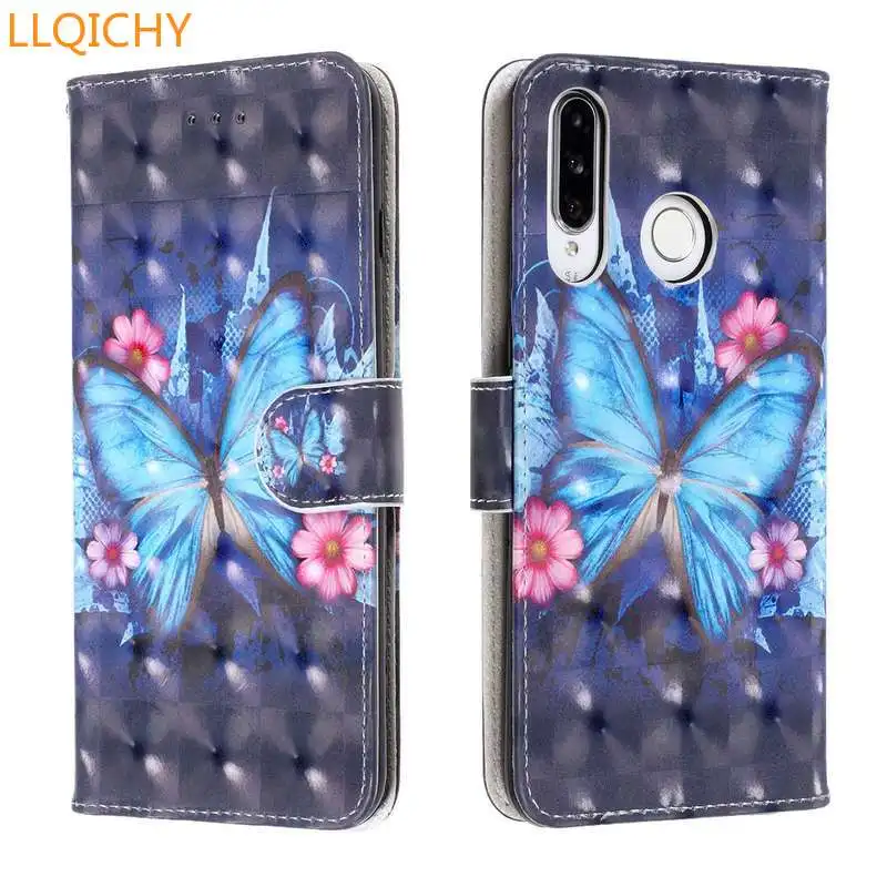 Кожаный чехол-бумажник с откидной крышкой для Huawei P30 Lite Animal | Мобильные телефоны и