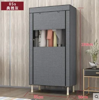 L85H190W50 gray DIY модный простой шкаф стальная труба смелая арматура шкаф ткань Толстый подвесной шкаф экономичный шкаф для хранения - Цвет: L85H190W50 gray