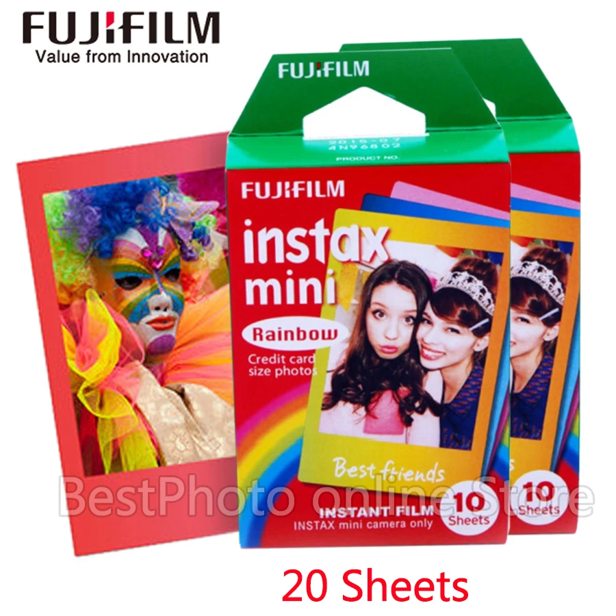 20 листов Fujifilm Fuji Instax Mini 9 пленочная Радужная мгновенная камера для мини 8 7s 7 50s 50i 9 25 dw поделитесь SP-1 фотобумага для камеры
