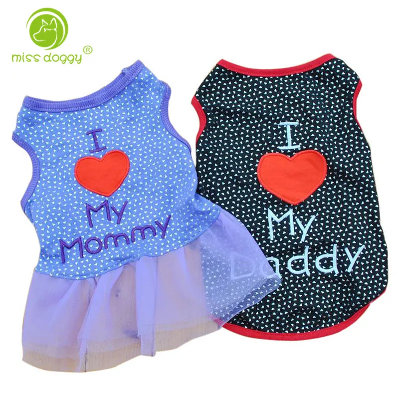 I Love My Mama/Одежда для собак новинка 2015 года одежда с героями мультфильмов маленьких
