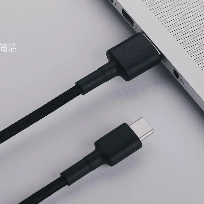 Оригинальный Xiao mi USB C type зарядный кабель для передачи данных плетеный провод
