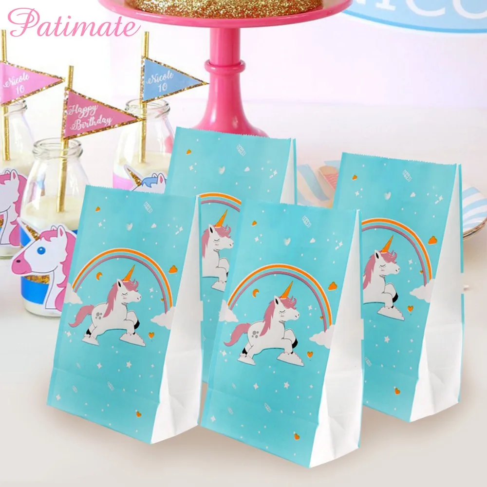 PATIMATE Единорог конфеты сумка Baby Shower подарок на день рождения мешок вечерние Декор