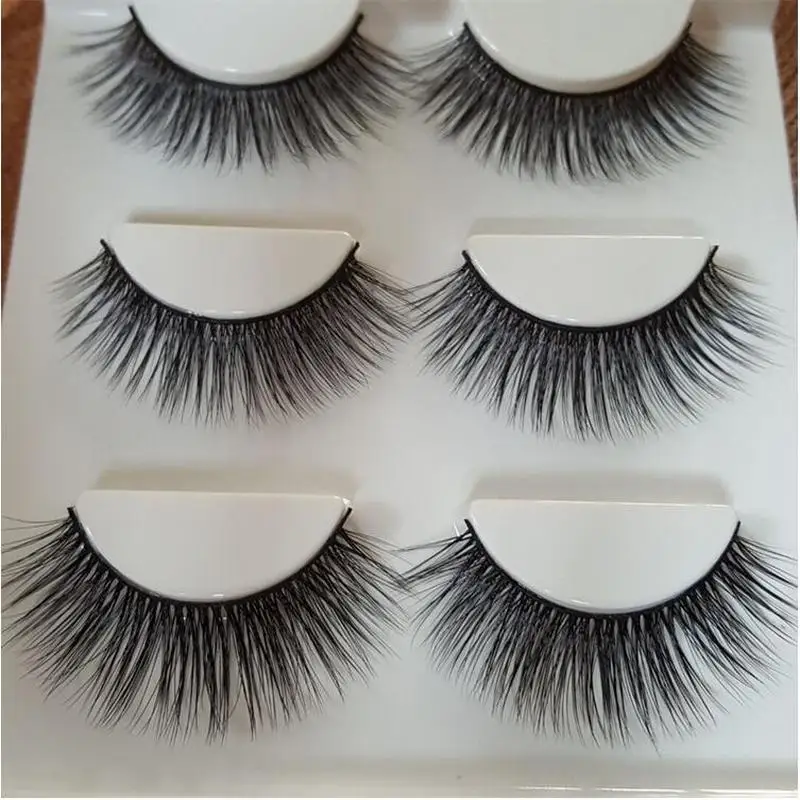 

60 pairs /LOT 3D False Eyelashes Messy Cross Thick Natural Fake Eye Lashes Professional Makeup Tips Bigeye Long False Eye Lashes