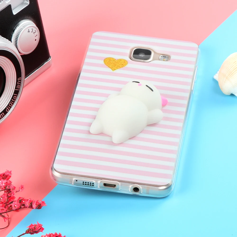 Смешной милый кот Мягкий чехол для телефона для samsung Galaxy J3 J5 J7 A3 A5 A7 S6 S7 край S8 Plus Note 8 мягкие Мультяшные из ТПУ