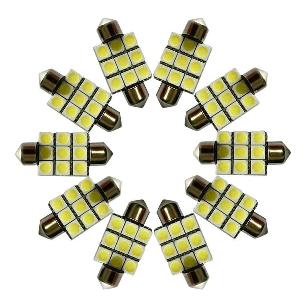 Авто светодиодный светильник Festoon 36 мм 9SMD 5050 RGB многоцветный интерьерный