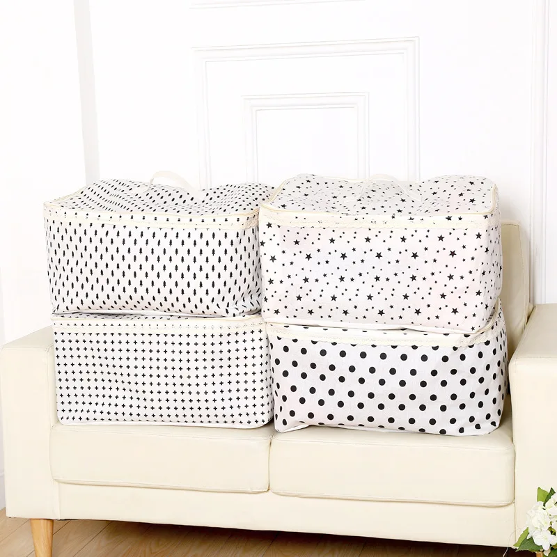 Модные сумки для хранения в горошек со звездами одежды спальни стеганые корзина