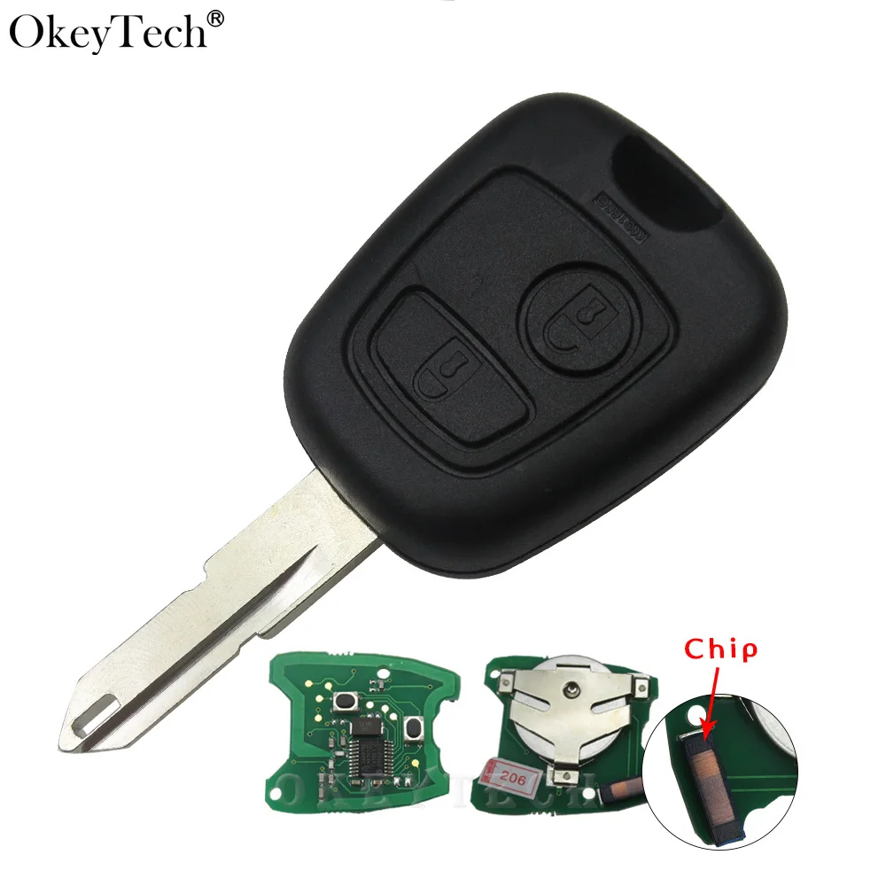 Okeytech 2 кнопки дистанционного ключа автомобиля контроллер 433 МГц с чипа ID46 T14 для