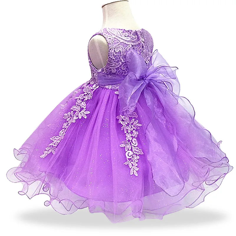 

2021 Newborn Baby Dress Girl 1 Year Birthday Party Dress lace Tulle Girl Infant Christening clothes Toddler Princess Sweet dress