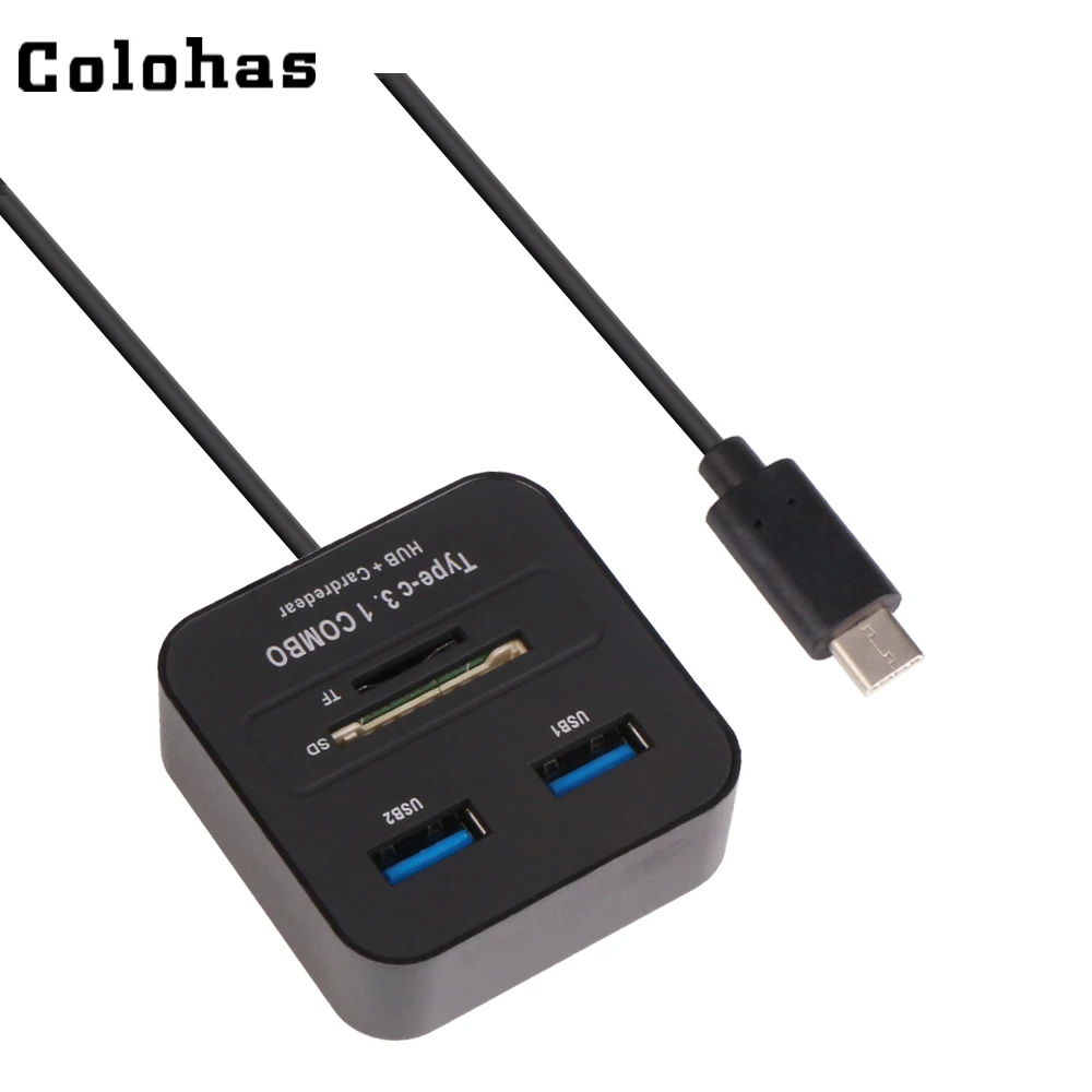 USB 3 1 Type C к 2 0 хаб с SD/TF кардридер высокоскоростной комбинированный адаптер для