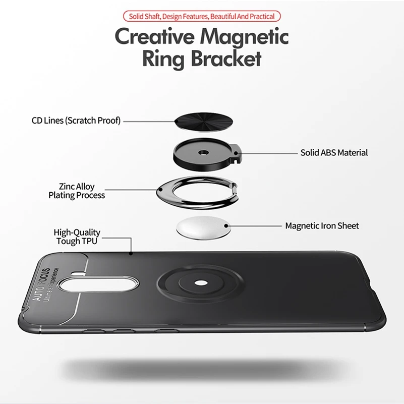Чехол с кольцом для Xiaomi Redmi Note 8 Pro 8t 7 6 5 8a 7A 6A Магнитный чехол Mi 9t A3 A2 Lite A1 9 SE CC9 CC9e |