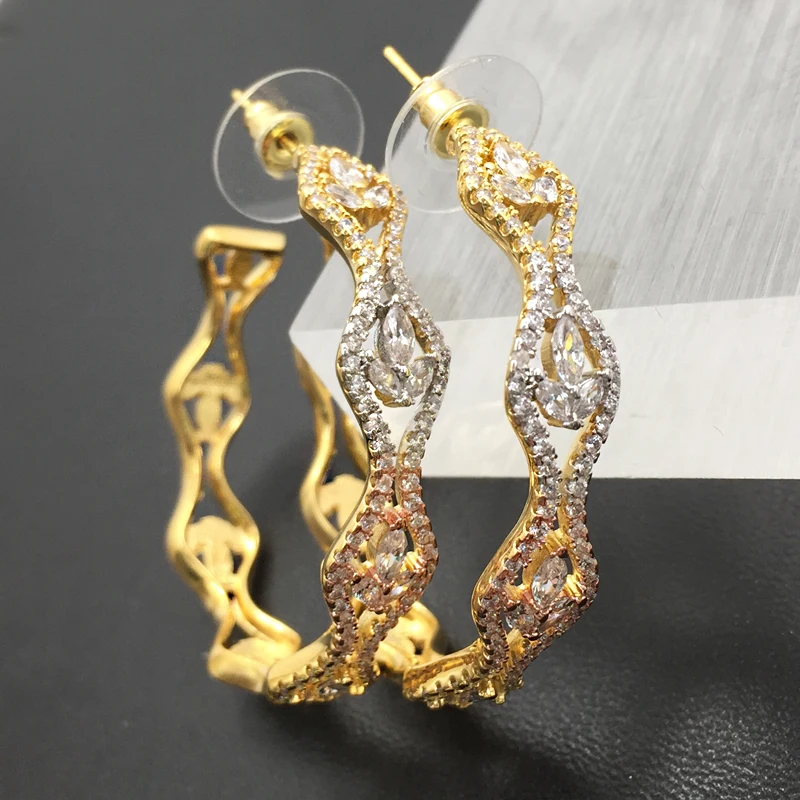 Бижутерия Lanyika нестандартная геометрия большие петли для ушей с микропокрытием